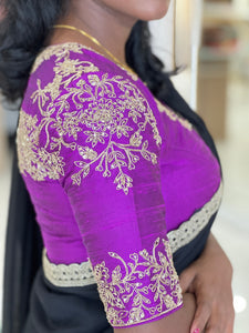 Hand Work Embroidery Pattern Raw Silk Stitched Blouse | IT170