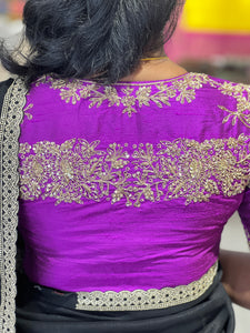 Hand Work Embroidery Pattern Raw Silk Stitched Blouse | IT170