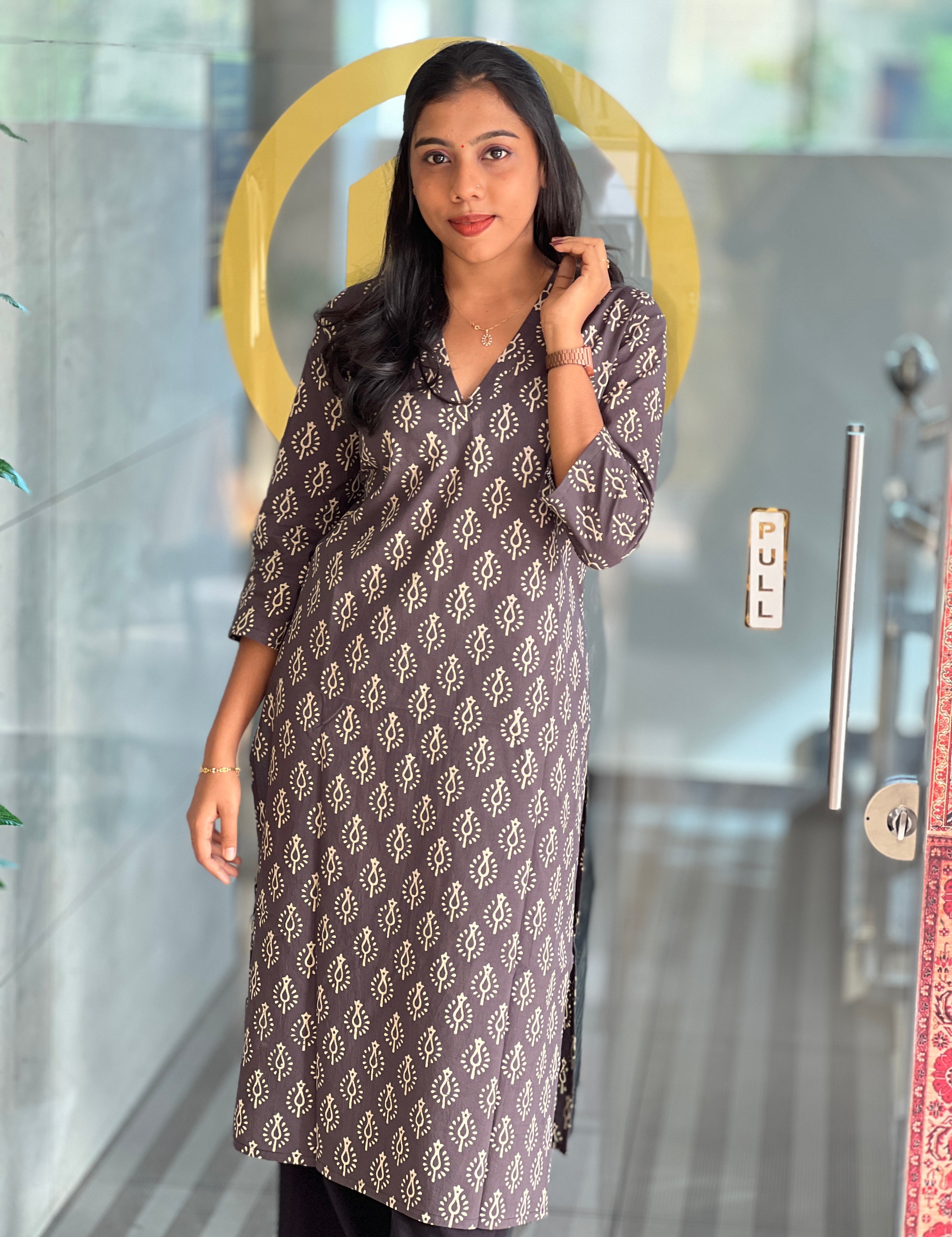 Print Detailed Cotton Kurta | DNT646