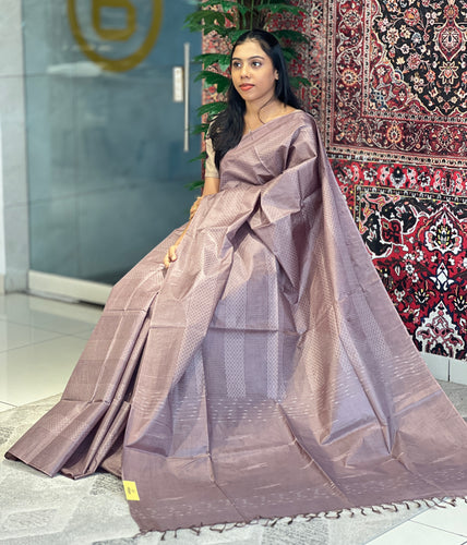 Kesiya & Thread Weaved Bamboo Tussar Saree | PNS179