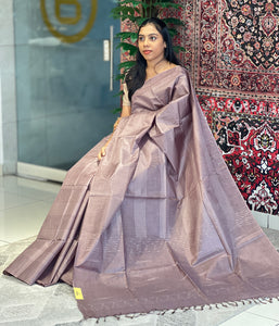 Kesiya & Thread Weaved Bamboo Tussar Saree | PNS179