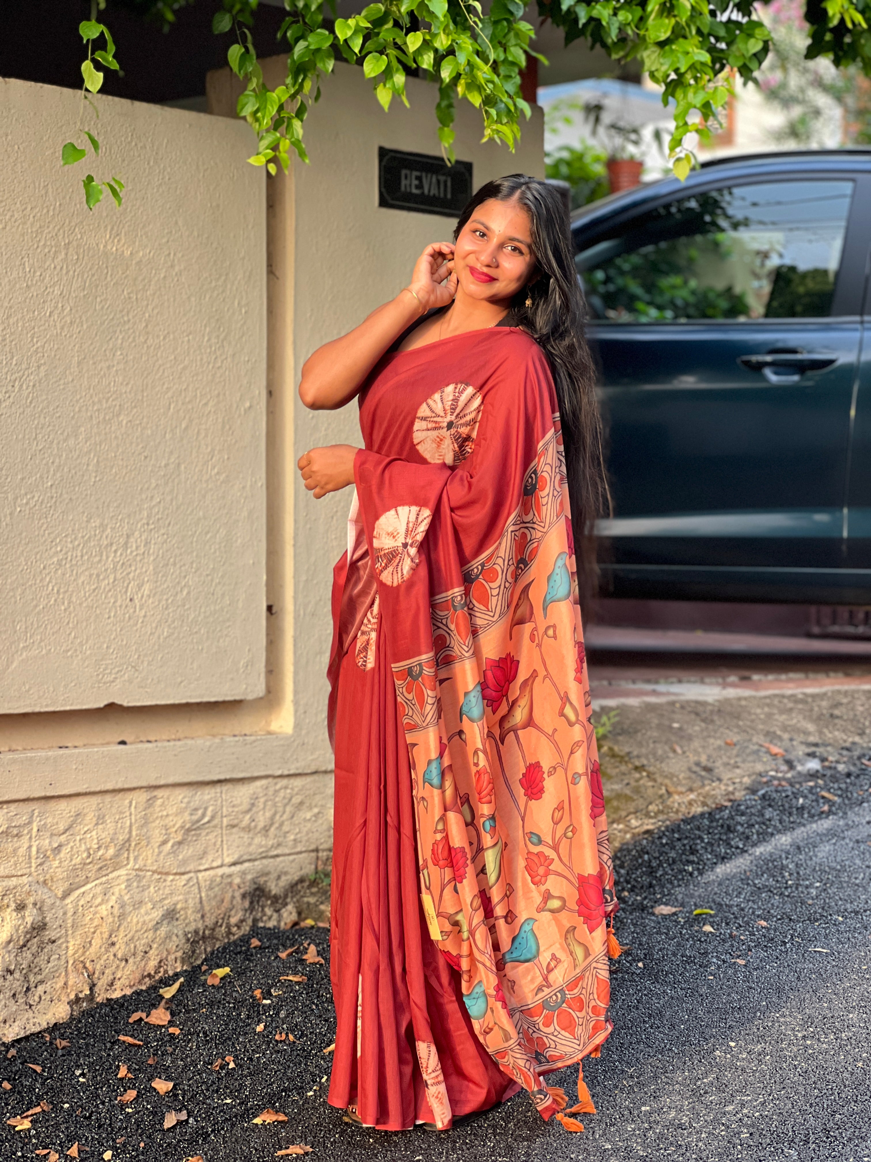 Printed Mul Cotton Saree | HT282