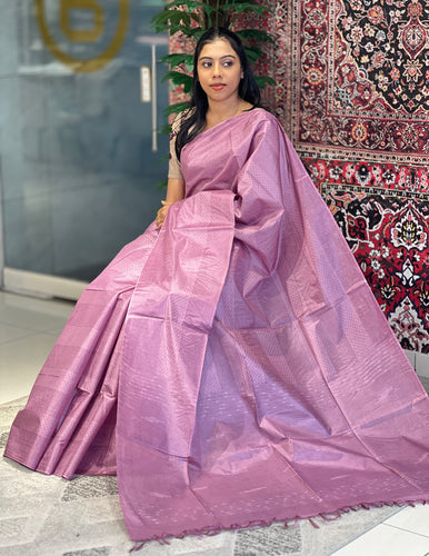 Kesiya & Thread Weaved Bamboo Tussar Saree | PNS187