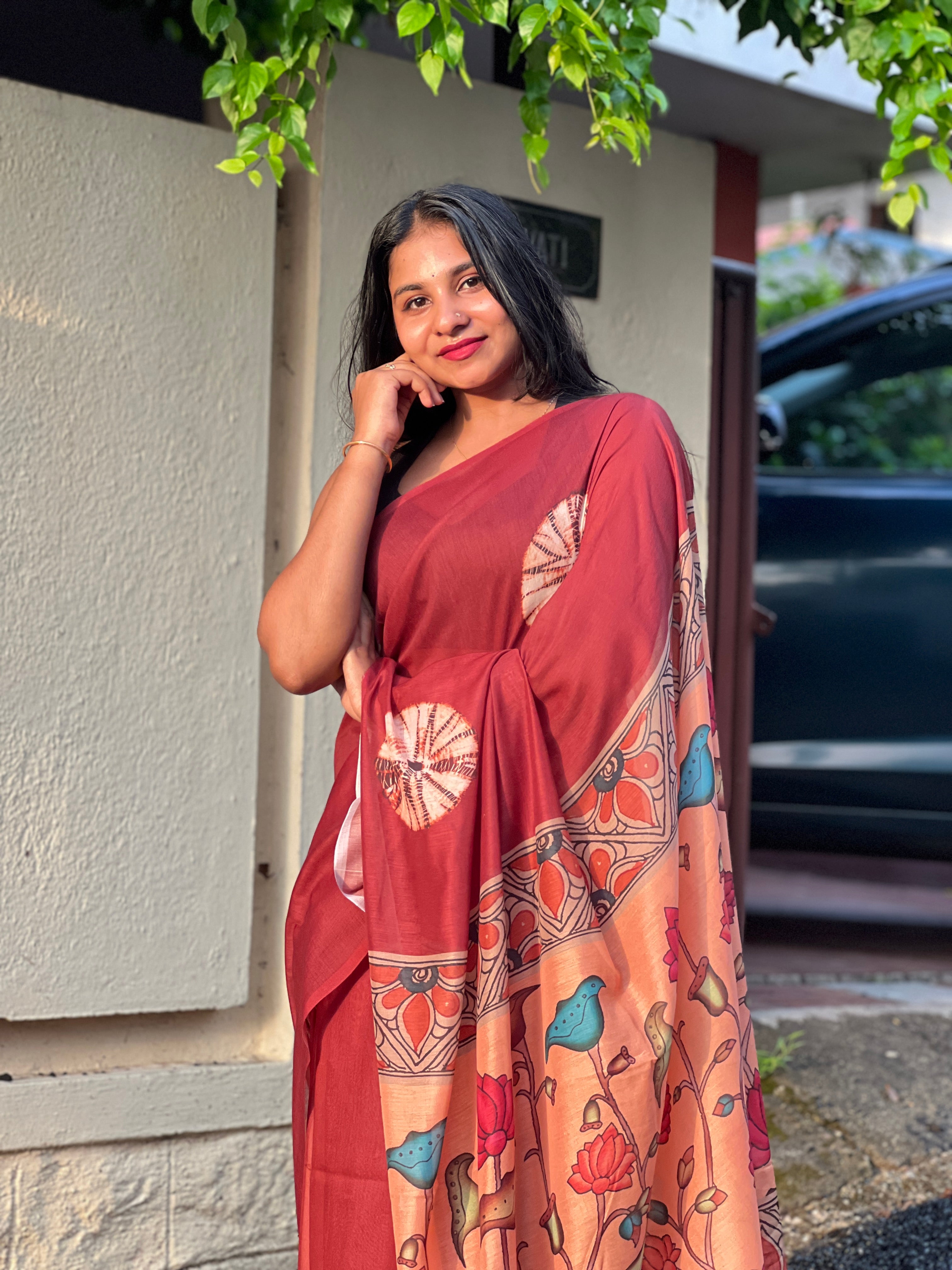 Printed Mul Cotton Saree | HT282