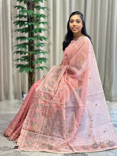 Cross Stitch Embroidery Silky Kota Saree | DVS230