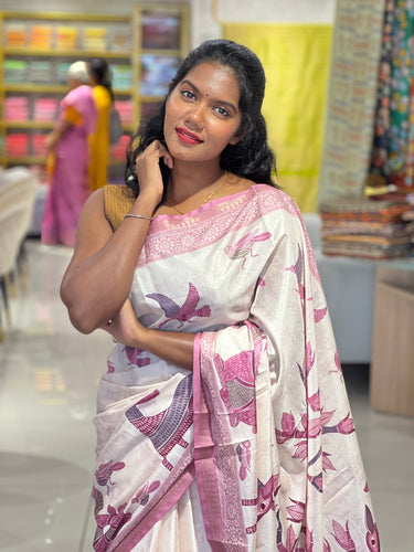 Digital Printed Semi Tussar Saree | SSN198