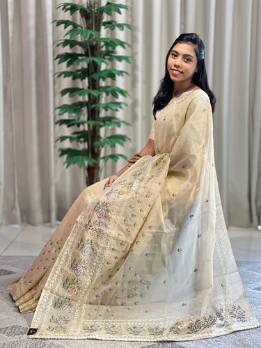 Cross Stitch Embroidery Silky Kota Saree | DVS232