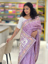 Multicolor Floral Embroidery Border Tussar Saree | SBS796