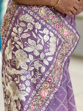 Multicolor Floral Embroidery Border Tussar Saree | SBS796