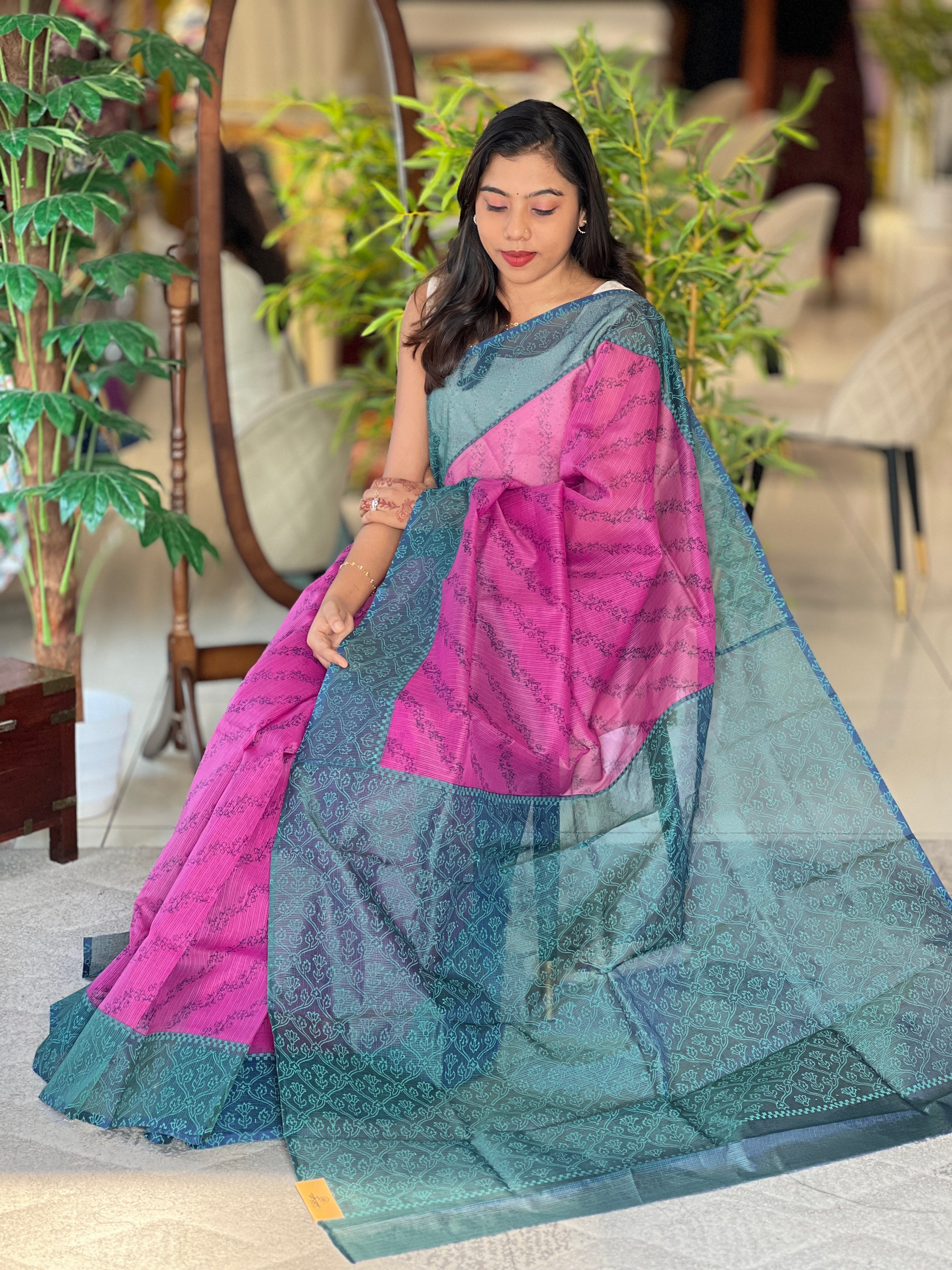 Floral Printed Kota Saree | JSC654