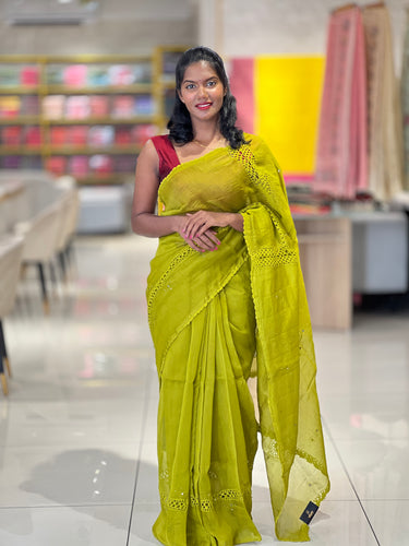Crochet Lace With Mirror Detailed Kota Saree | SF1137