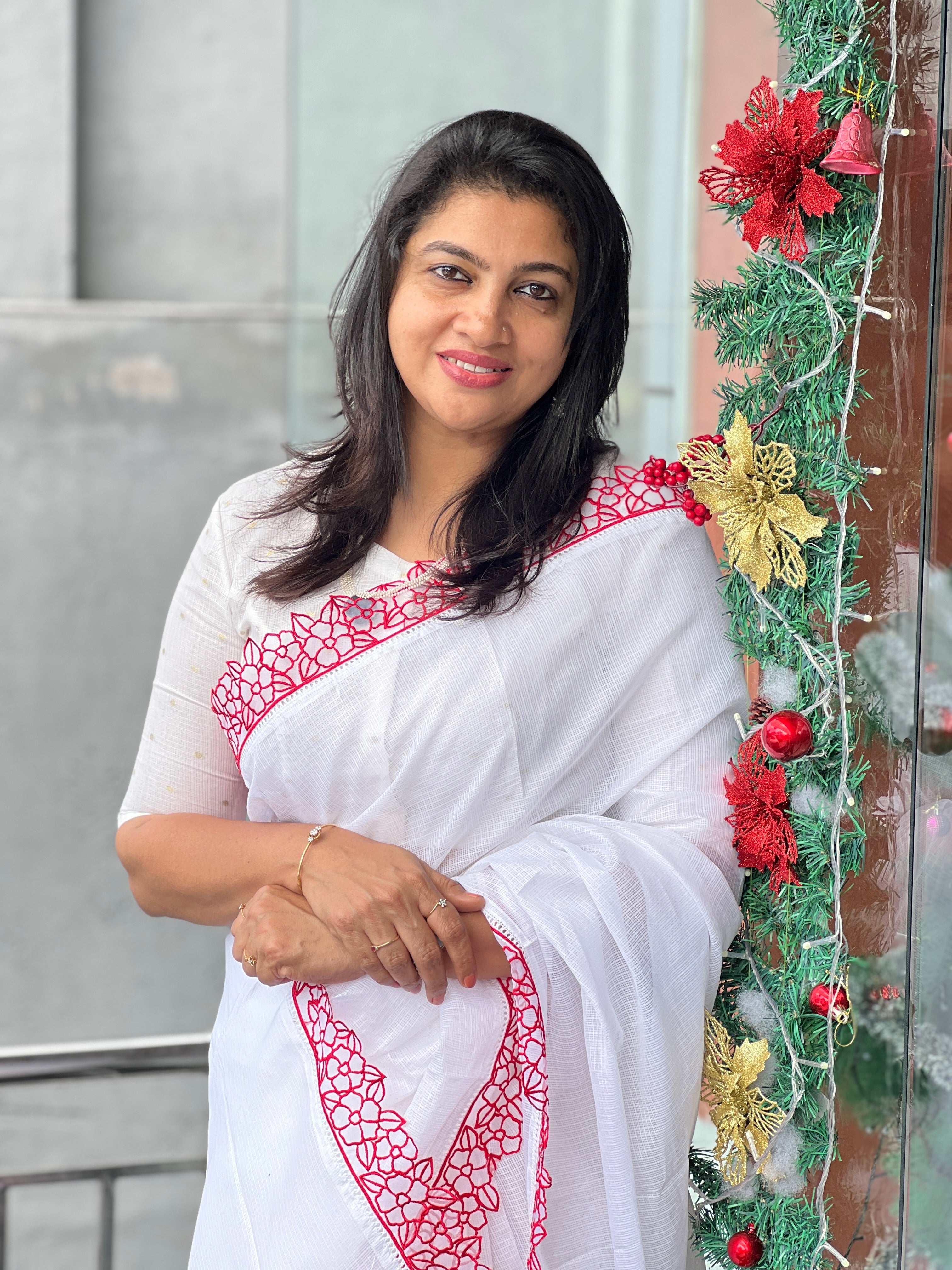 Floral Embroidery Silky Kota Saree | BLD2080