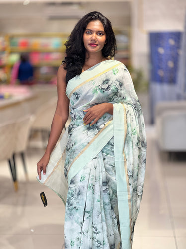 Floral Printed Chanderi Silk Saree | RGD184
