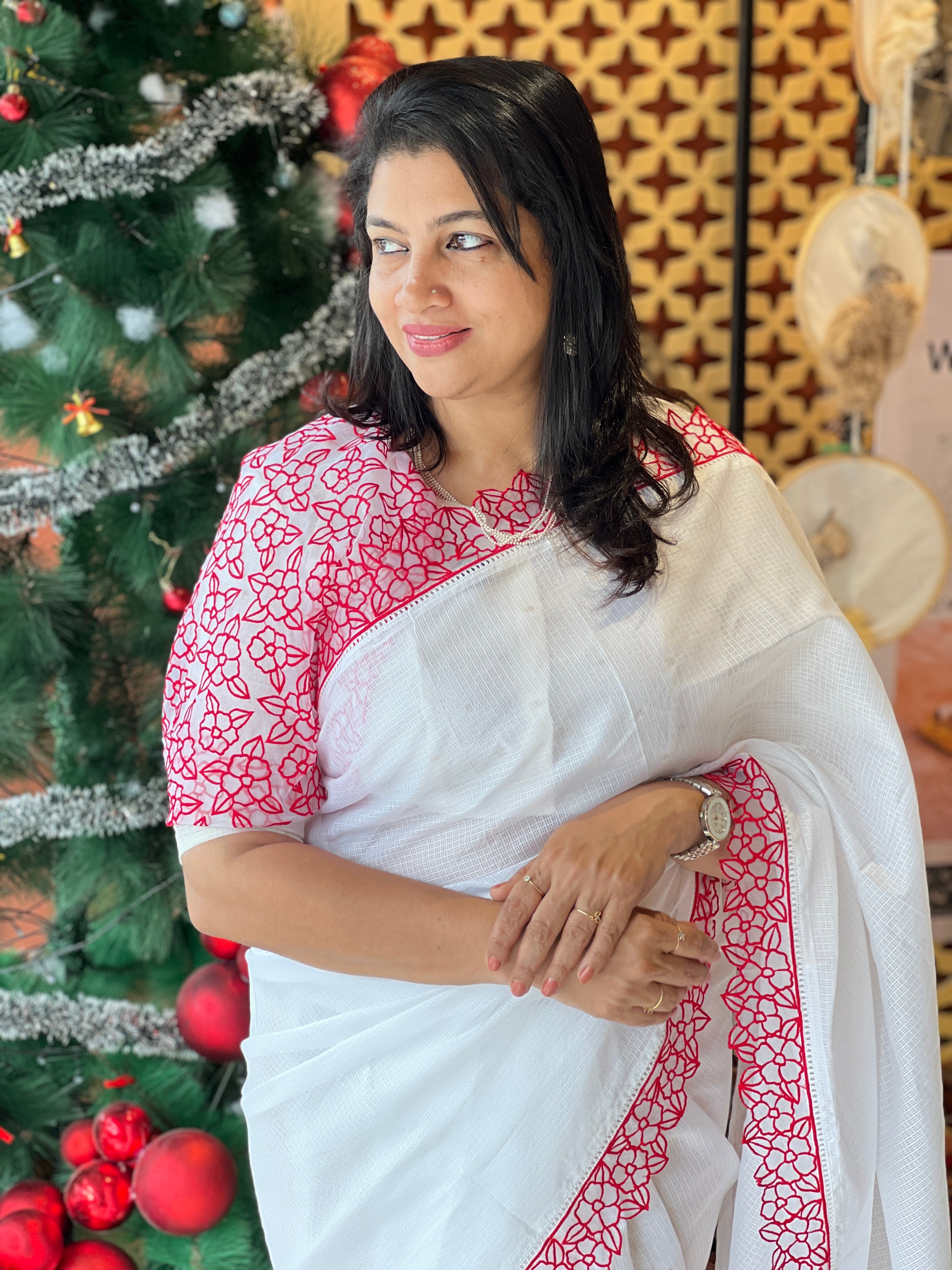 Floral Embroidery Silky Kota Saree | BLD2080