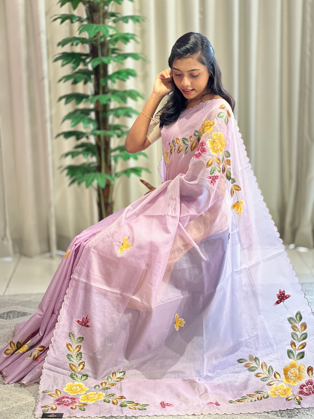 Hand Paint With Pita Work Highlighted Kota Saree | DVS220