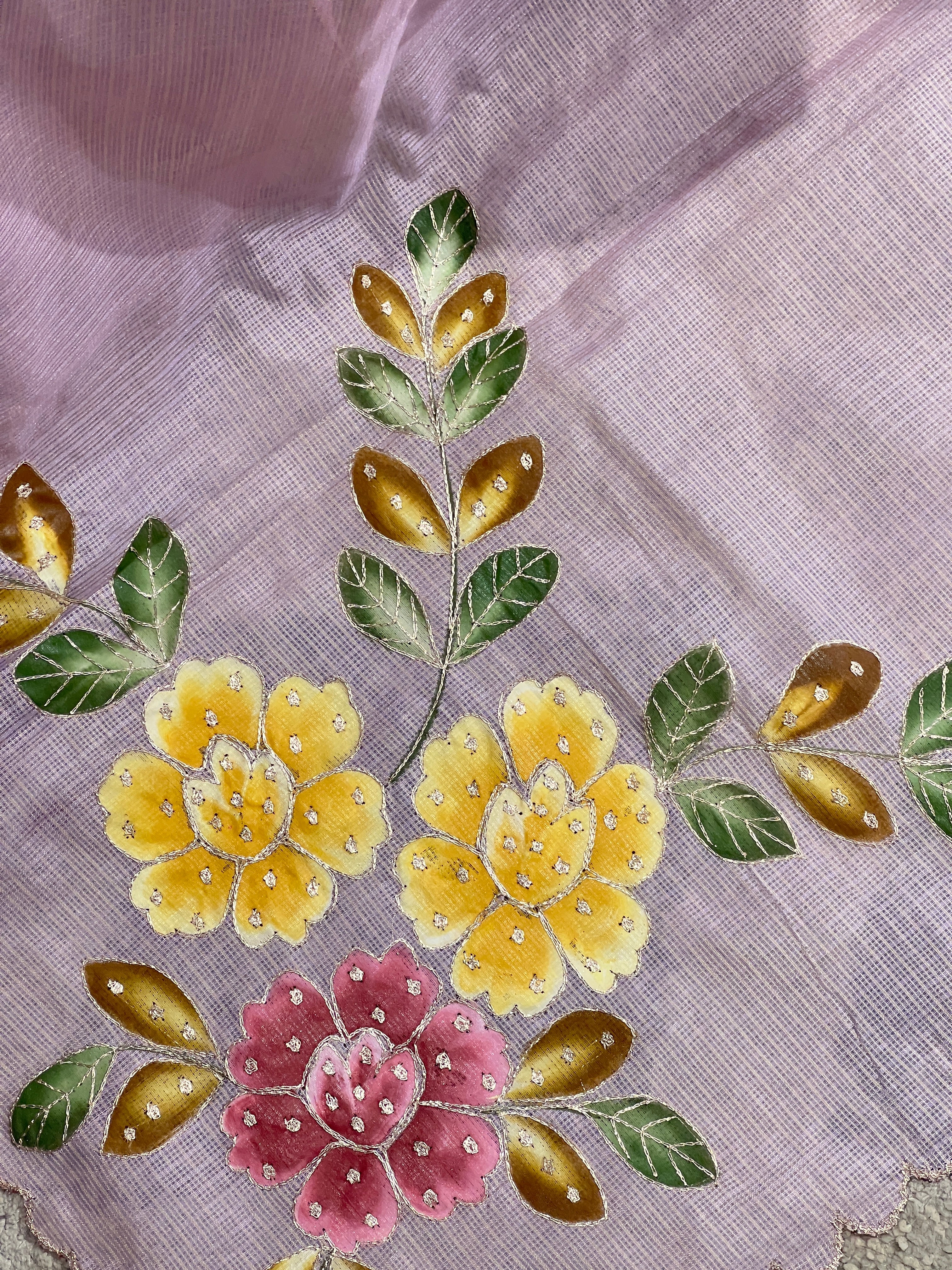 Hand Paint With Pita Work Highlighted Kota Saree | DVS220
