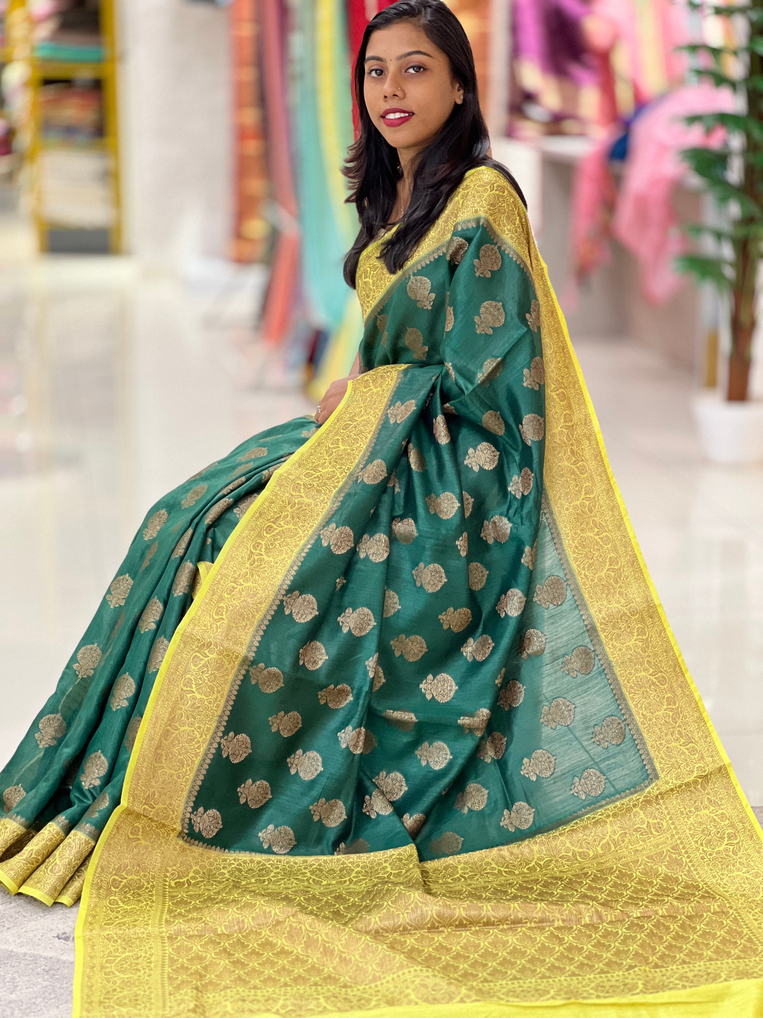Banarasi Patterned Tussar Saree | SK435