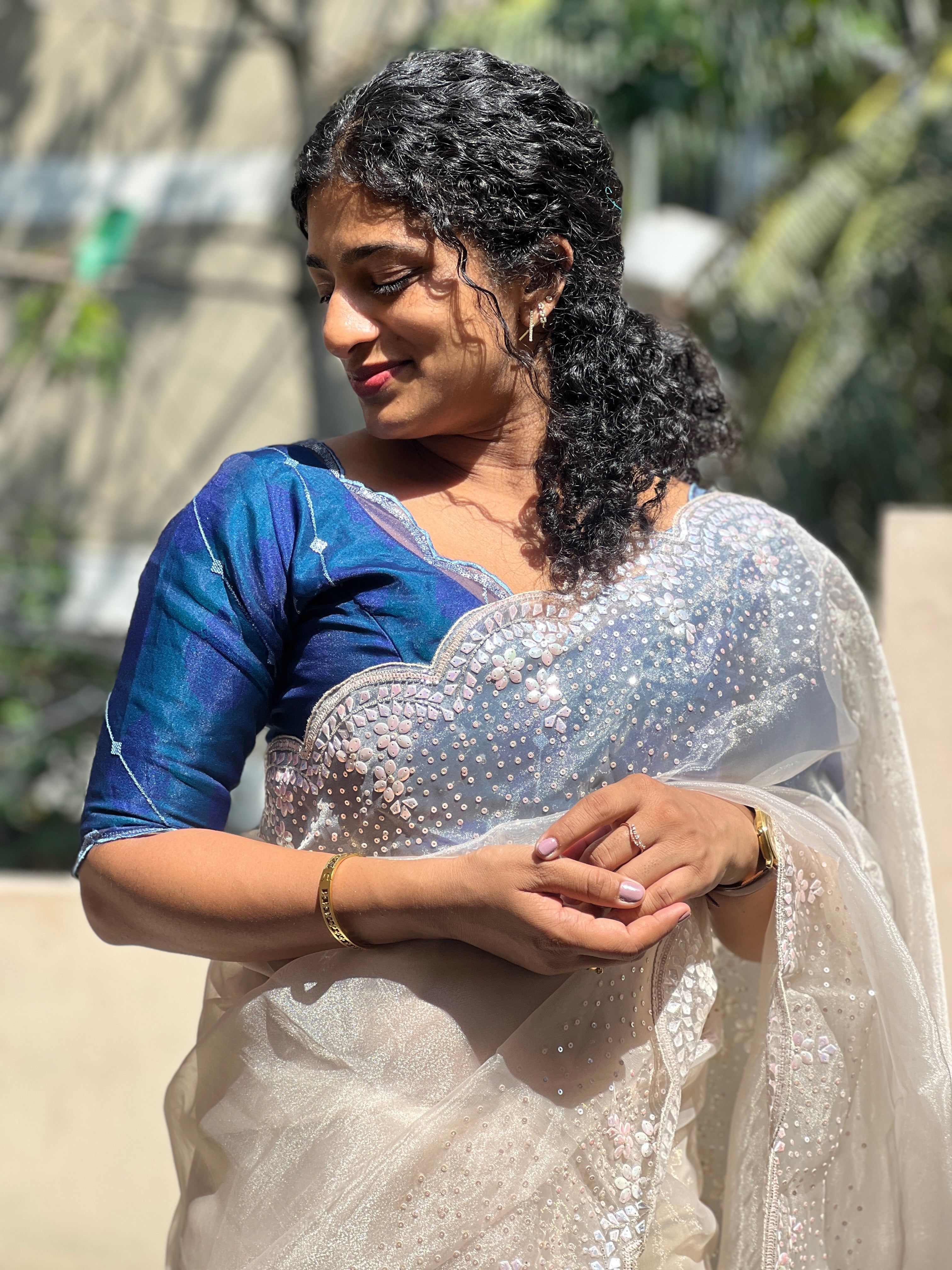 Embroidered Organza Saree | ISP110