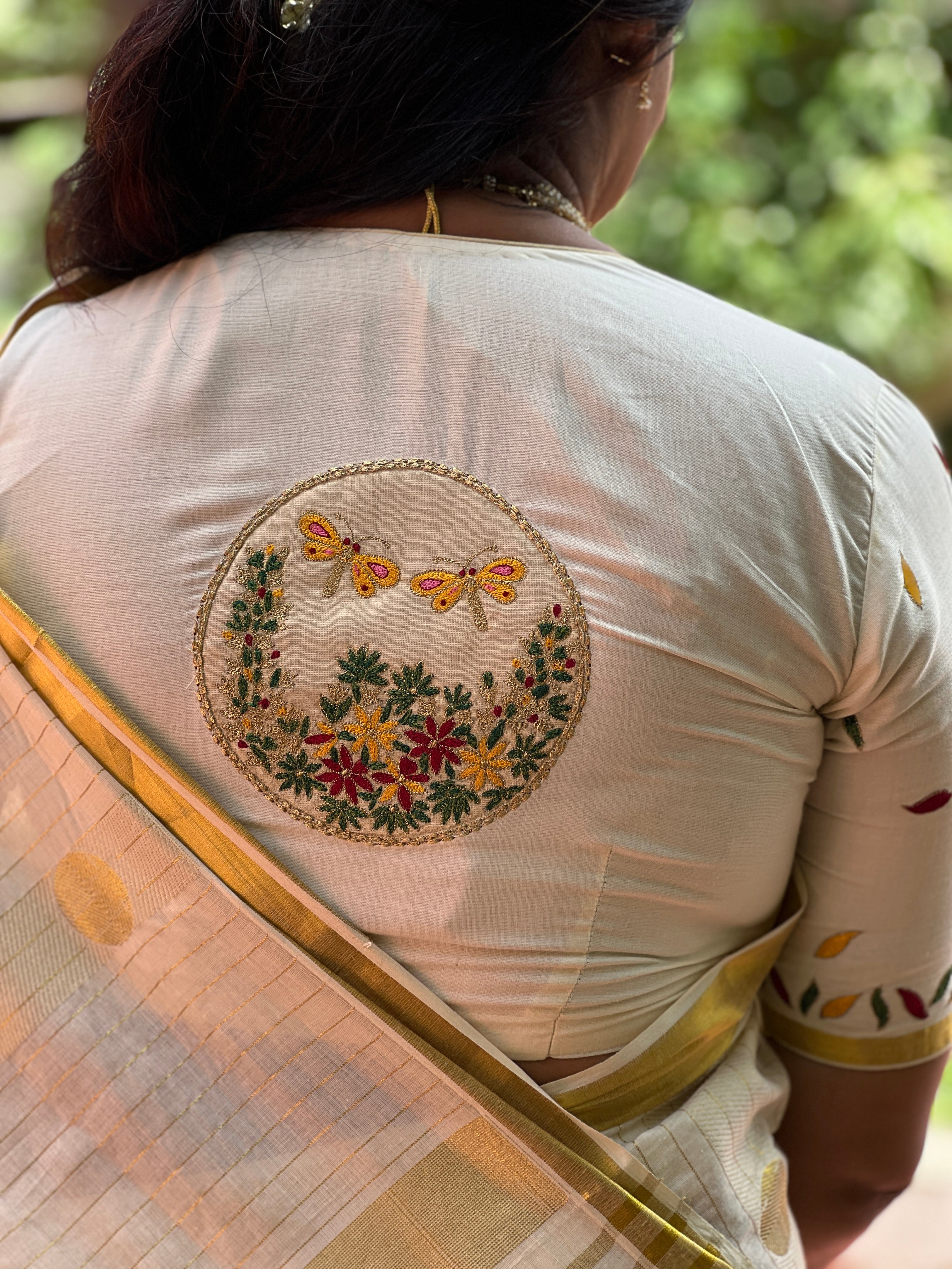 Polka Dots Design Kerala Cotton Saree | GATD103