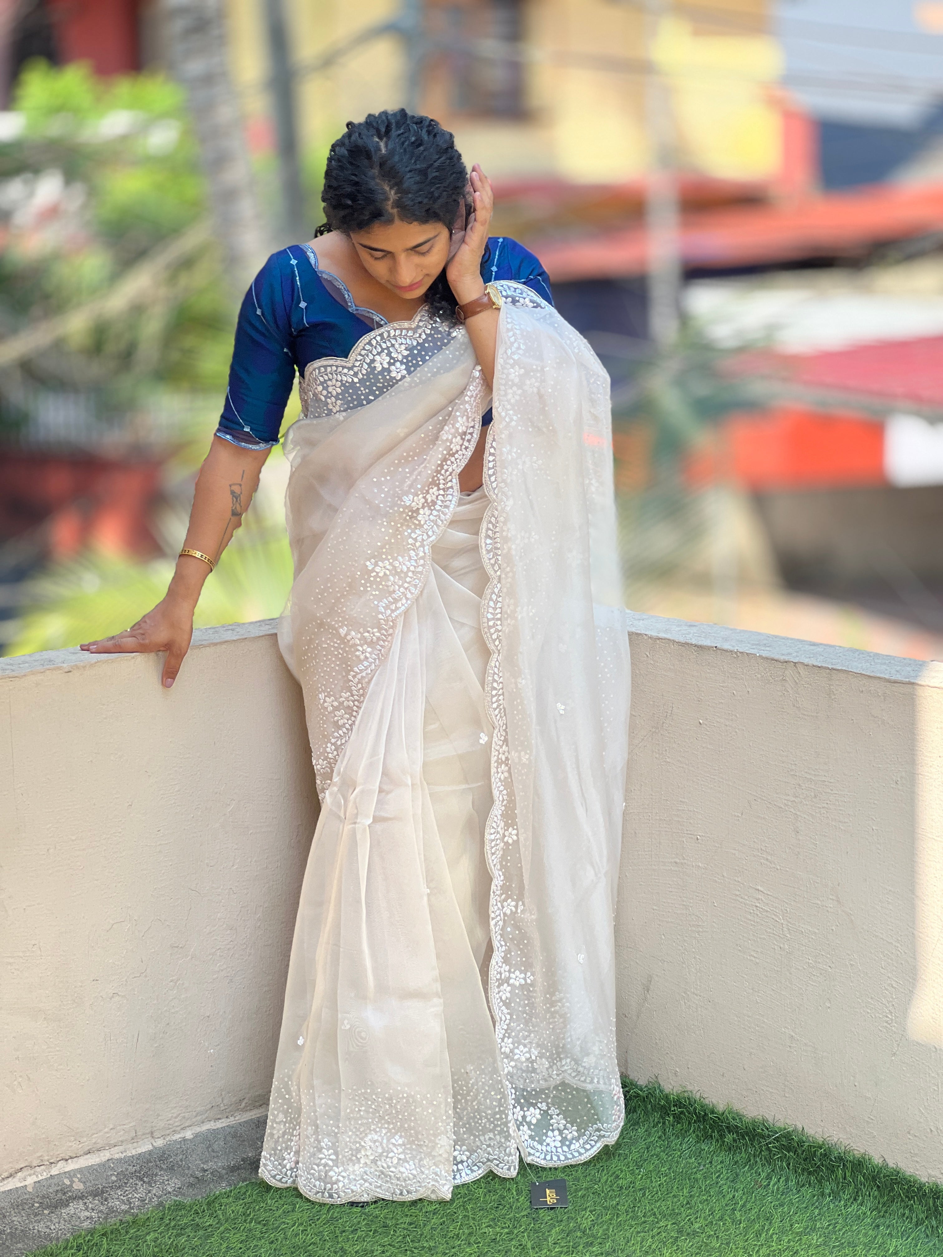 Embroidered Organza Saree | ISP110
