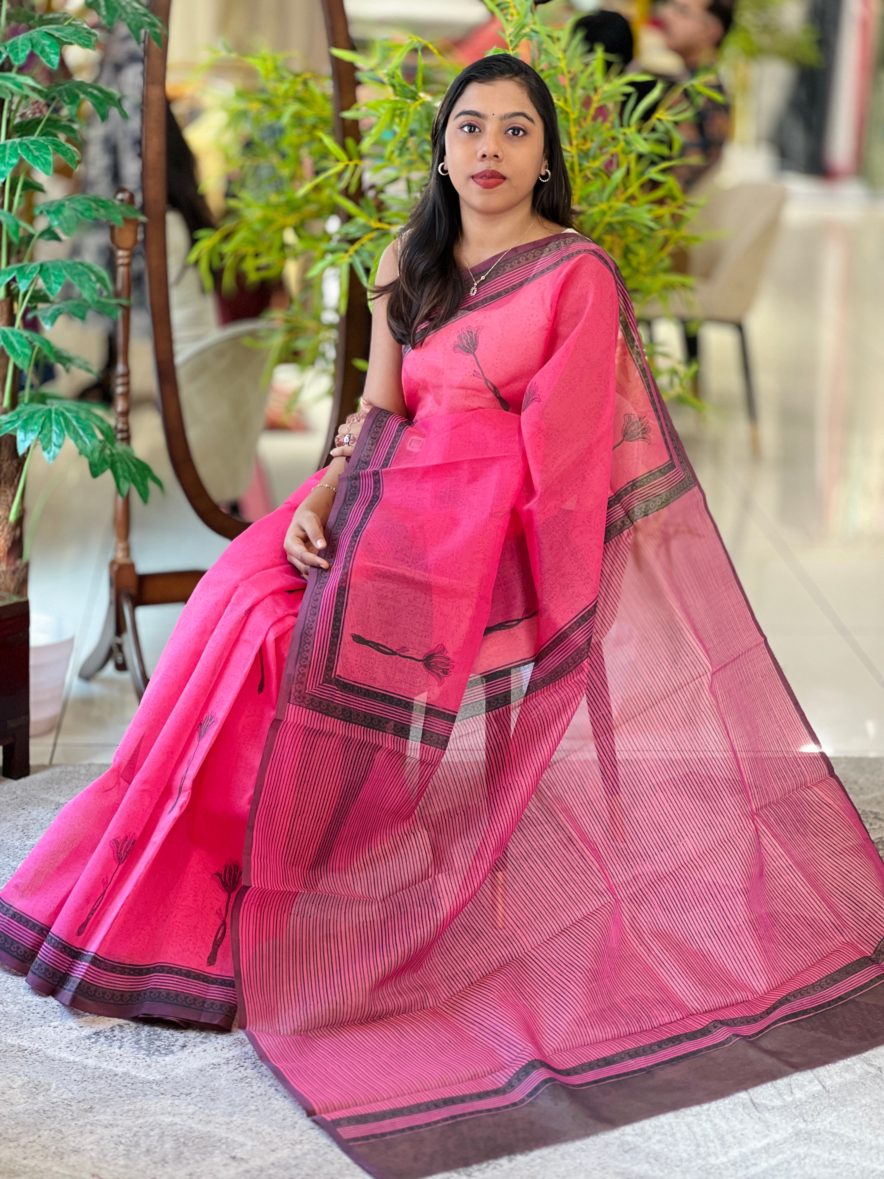 Block Printed Kota Saree | JSC642