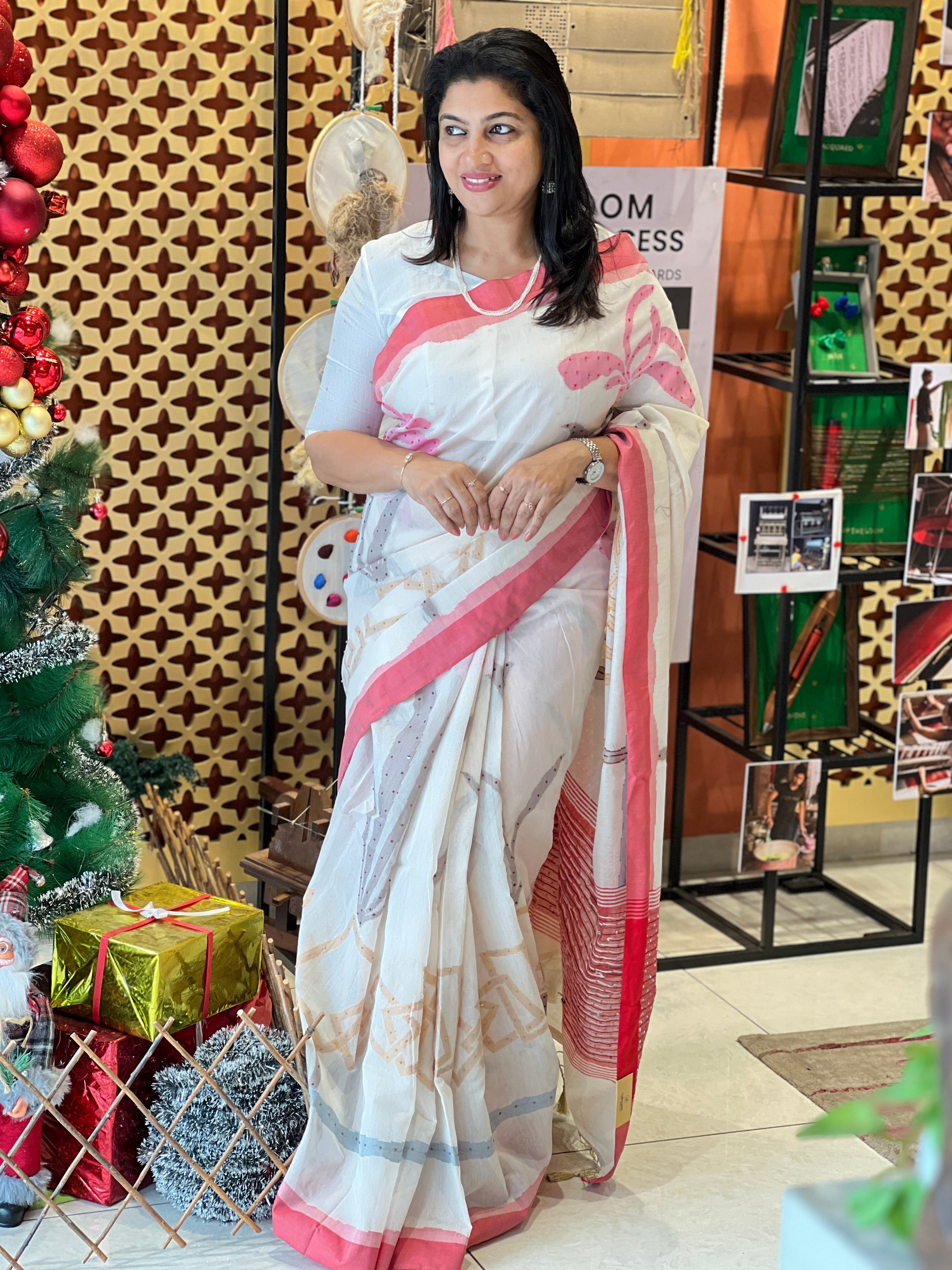 Hand Embroidery Detailed Chanderi Saree | BLD1565