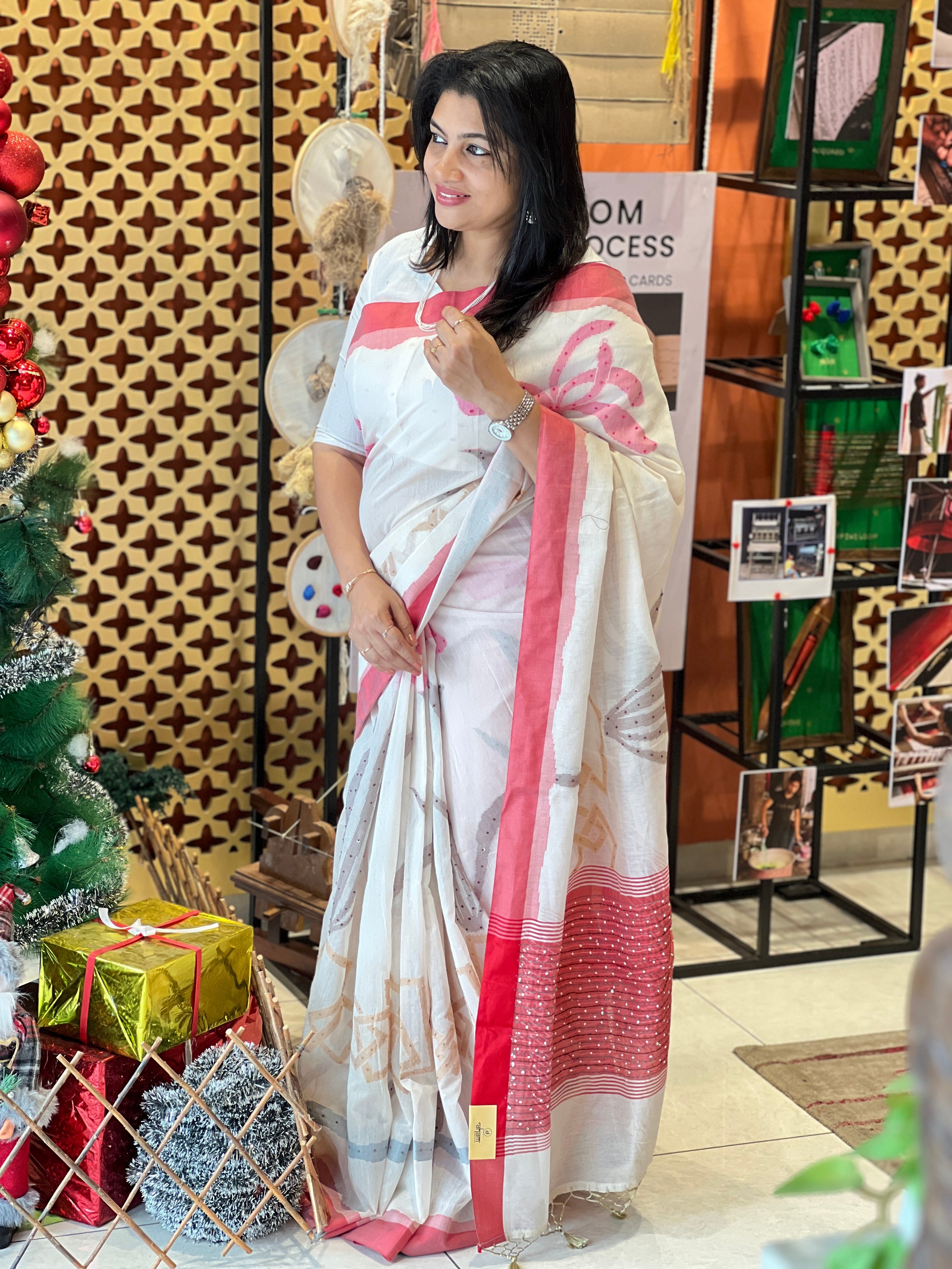 Hand Embroidery Detailed Chanderi Saree | BLD1565