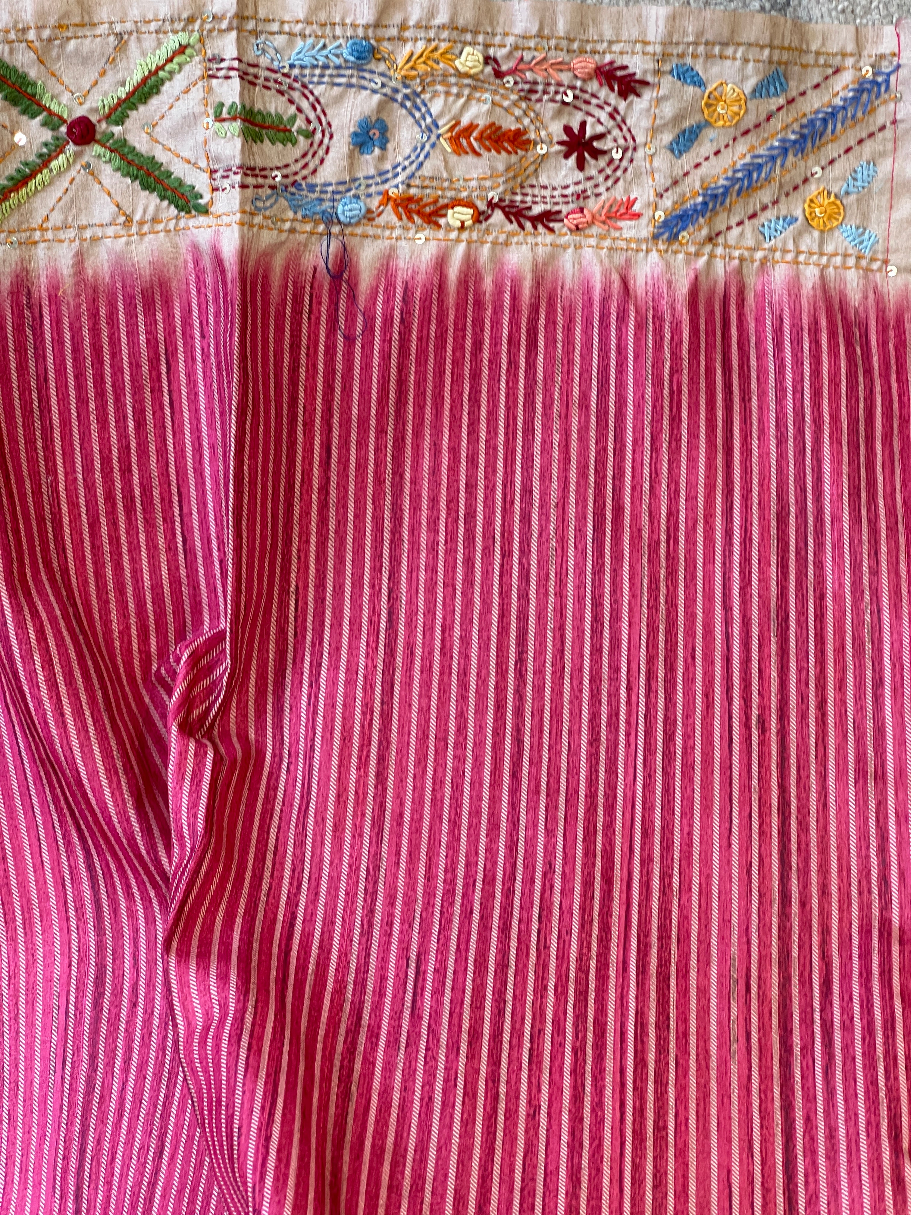 Hand Embroidered Semi Tussar Saree | GAR104