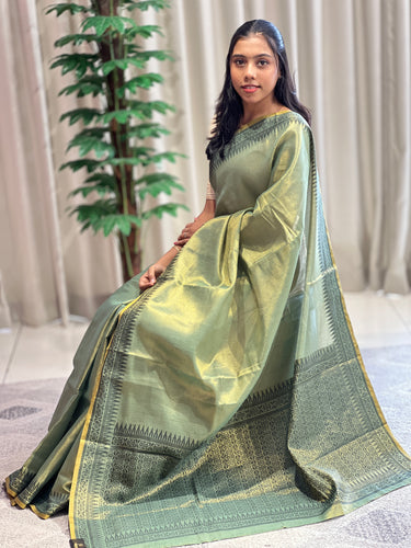 Thread Weaving Pattern Tissue Saree | HT132
