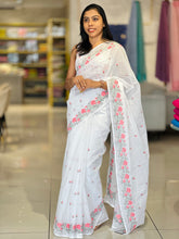 Cross Stitch Embroidered Check Kota Saree | PF1036