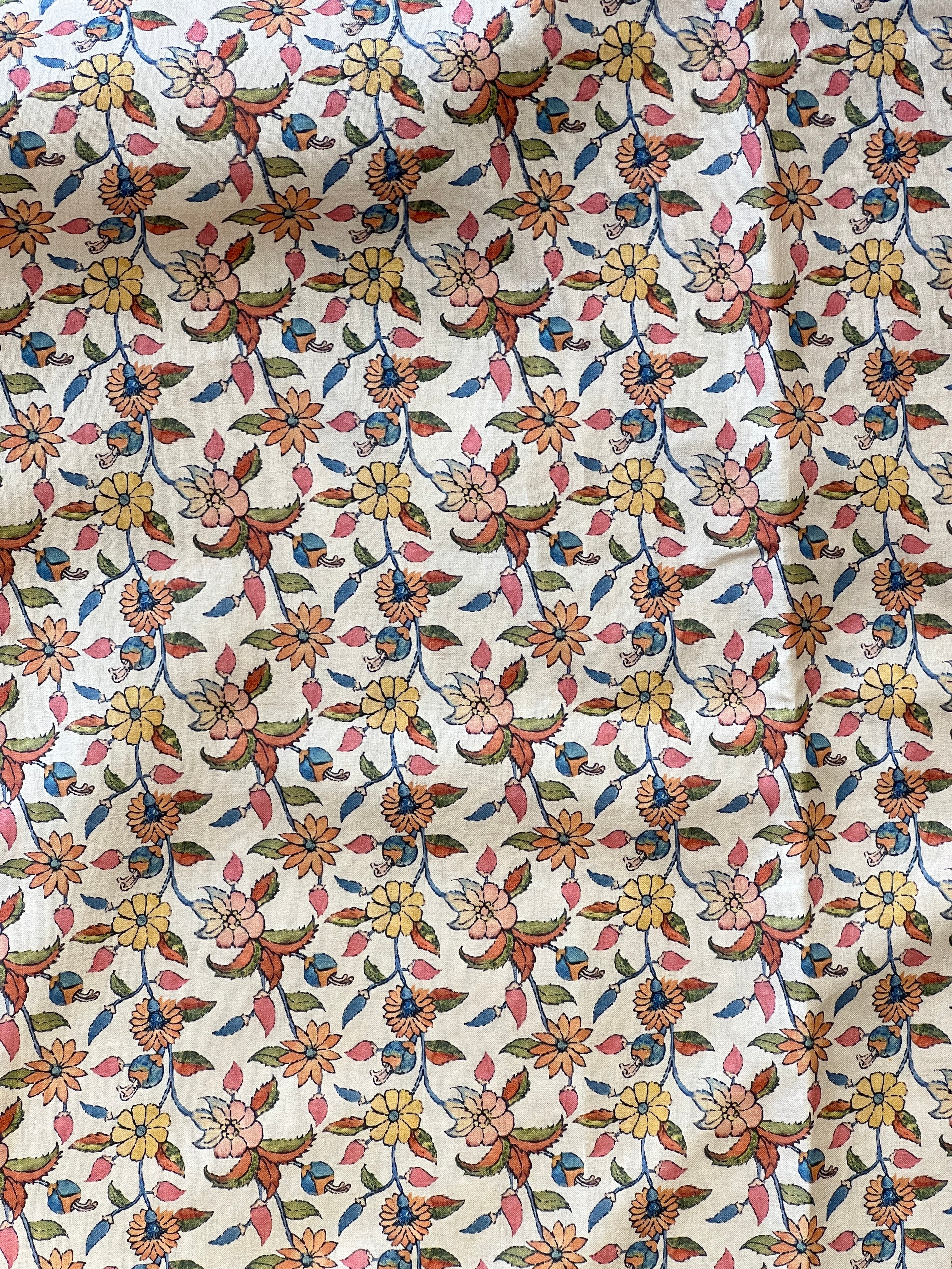 Kalamkari Floral Applique Detailed Tussar Finish Saree | DVS251