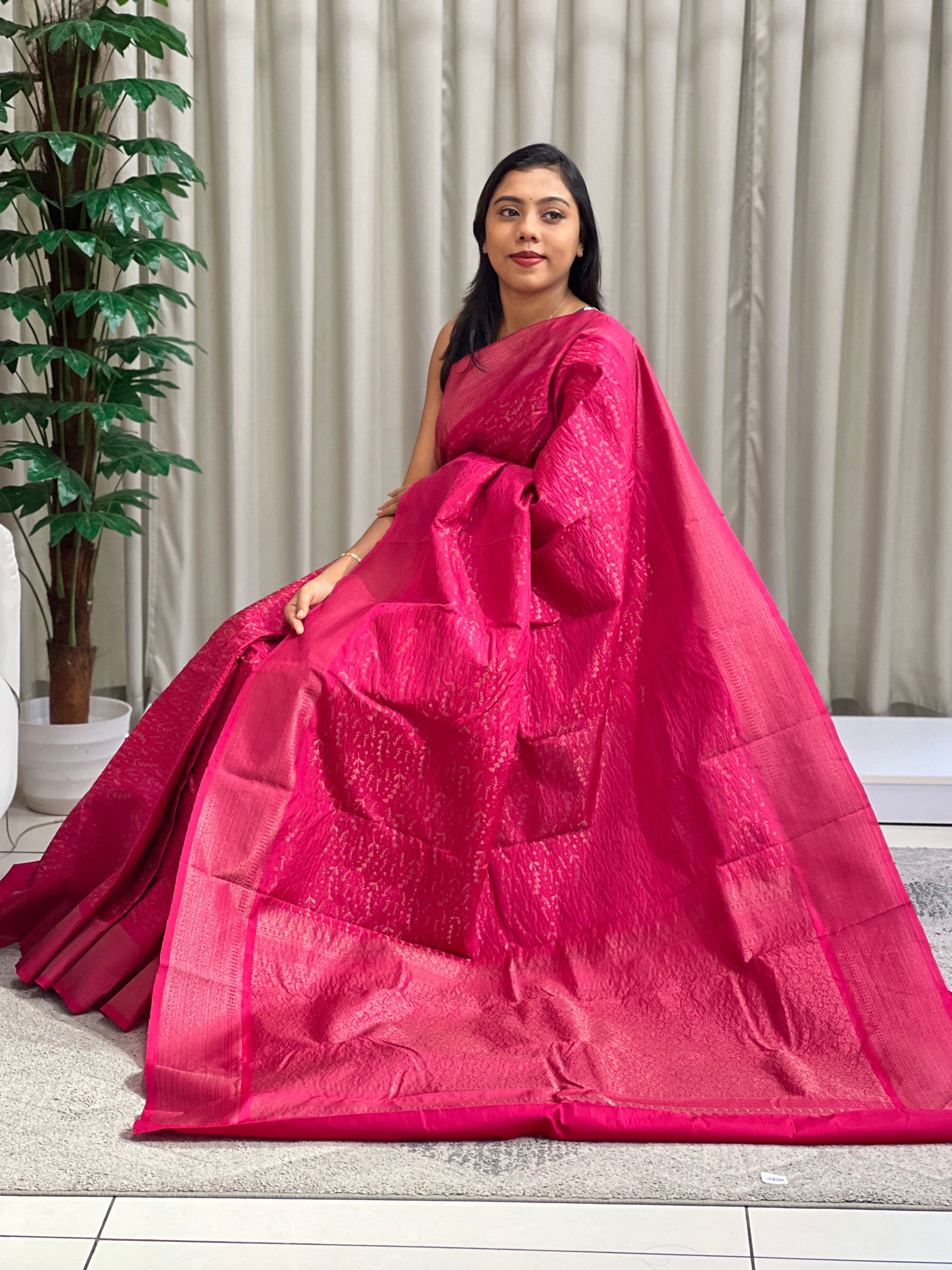 Embossed Weaved Pattern Soft Silk Saree | SEN124