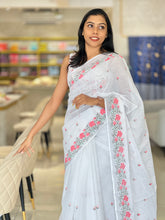 Cross Stitch Embroidered Check Kota Saree | PF1036