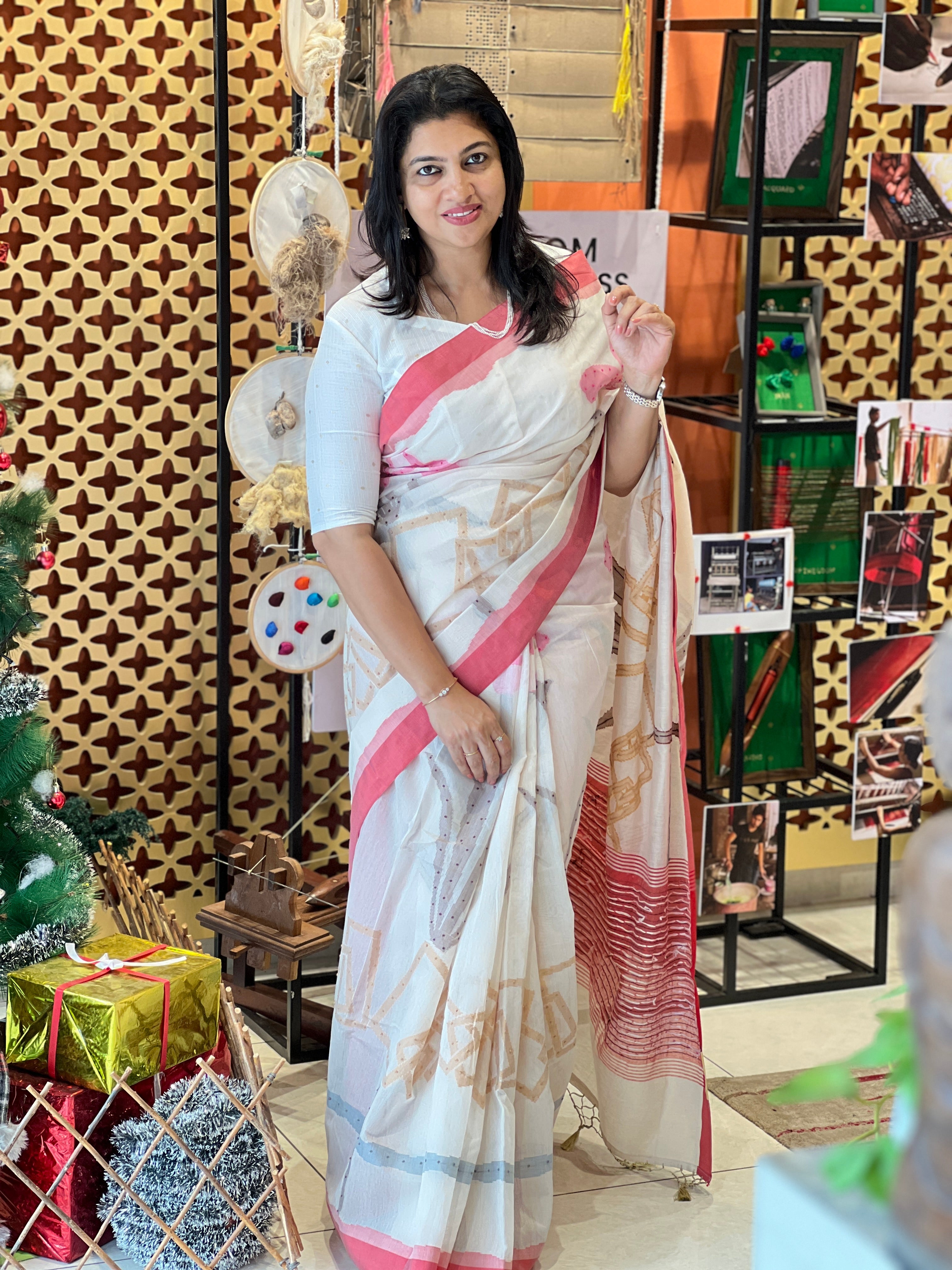 Hand Embroidery Detailed Chanderi Saree | BLD1565