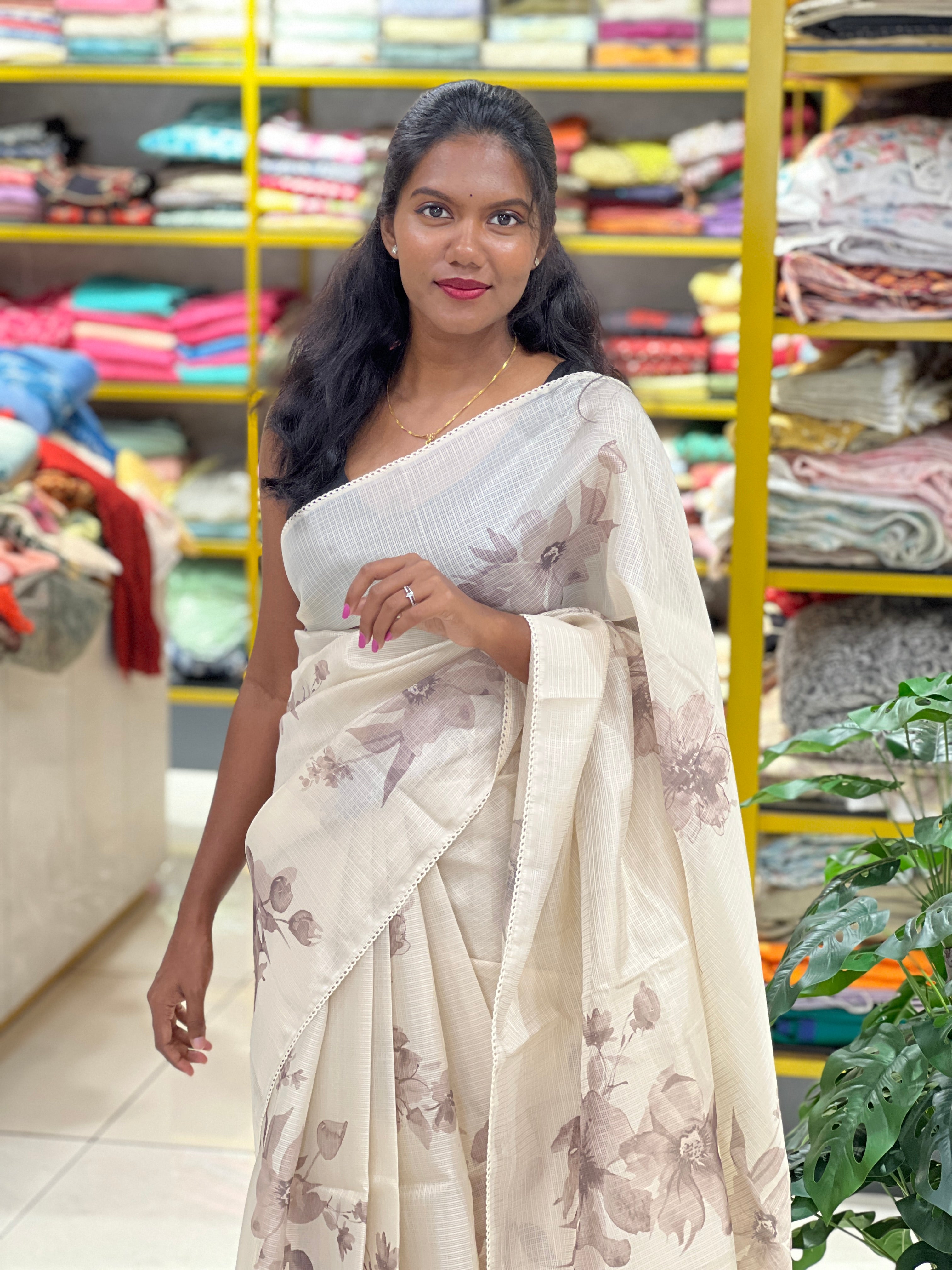 Floral Digital Printed Silky Kota Saree | PKS124