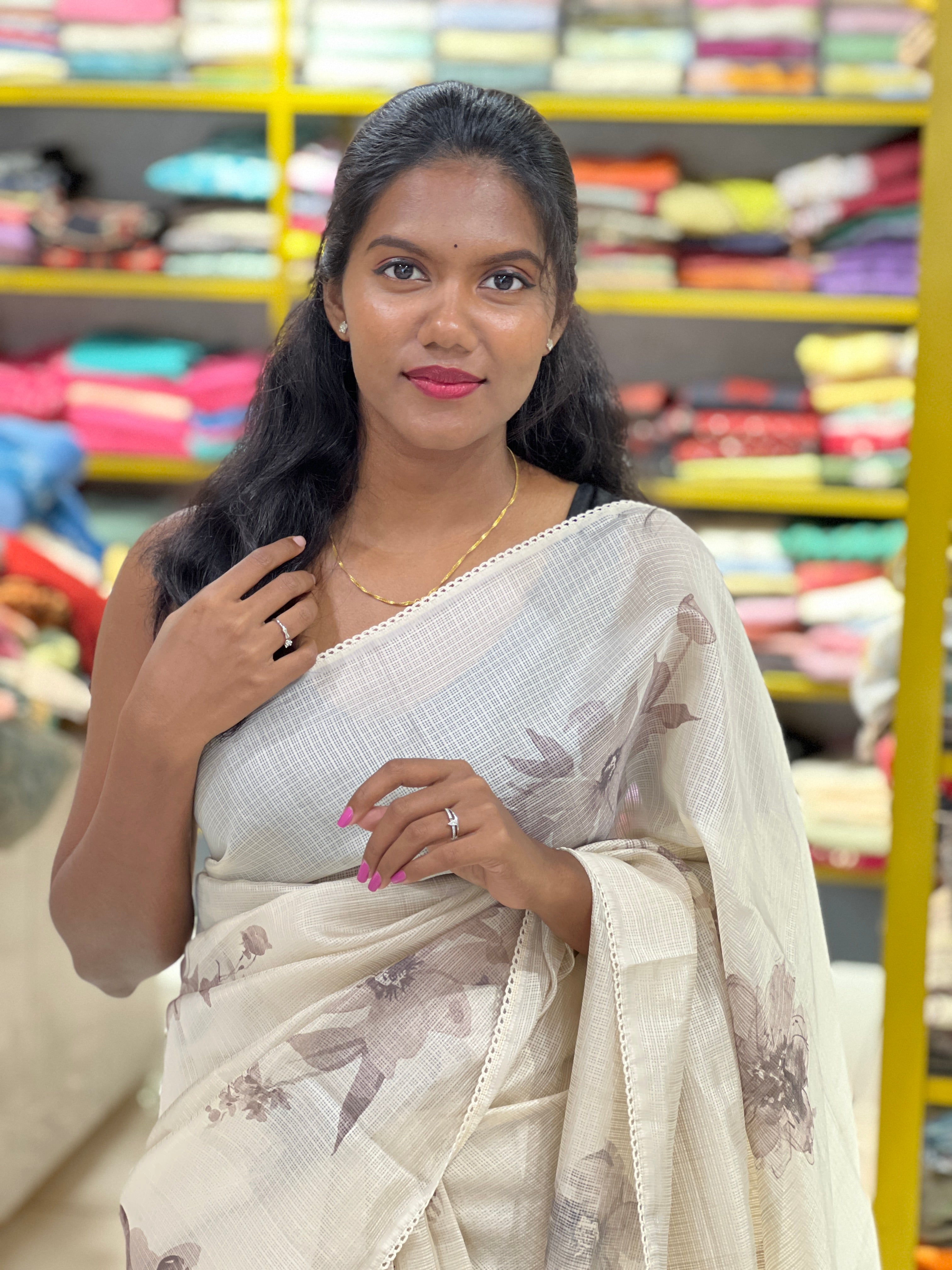 Floral Digital Printed Silky Kota Saree | PKS124