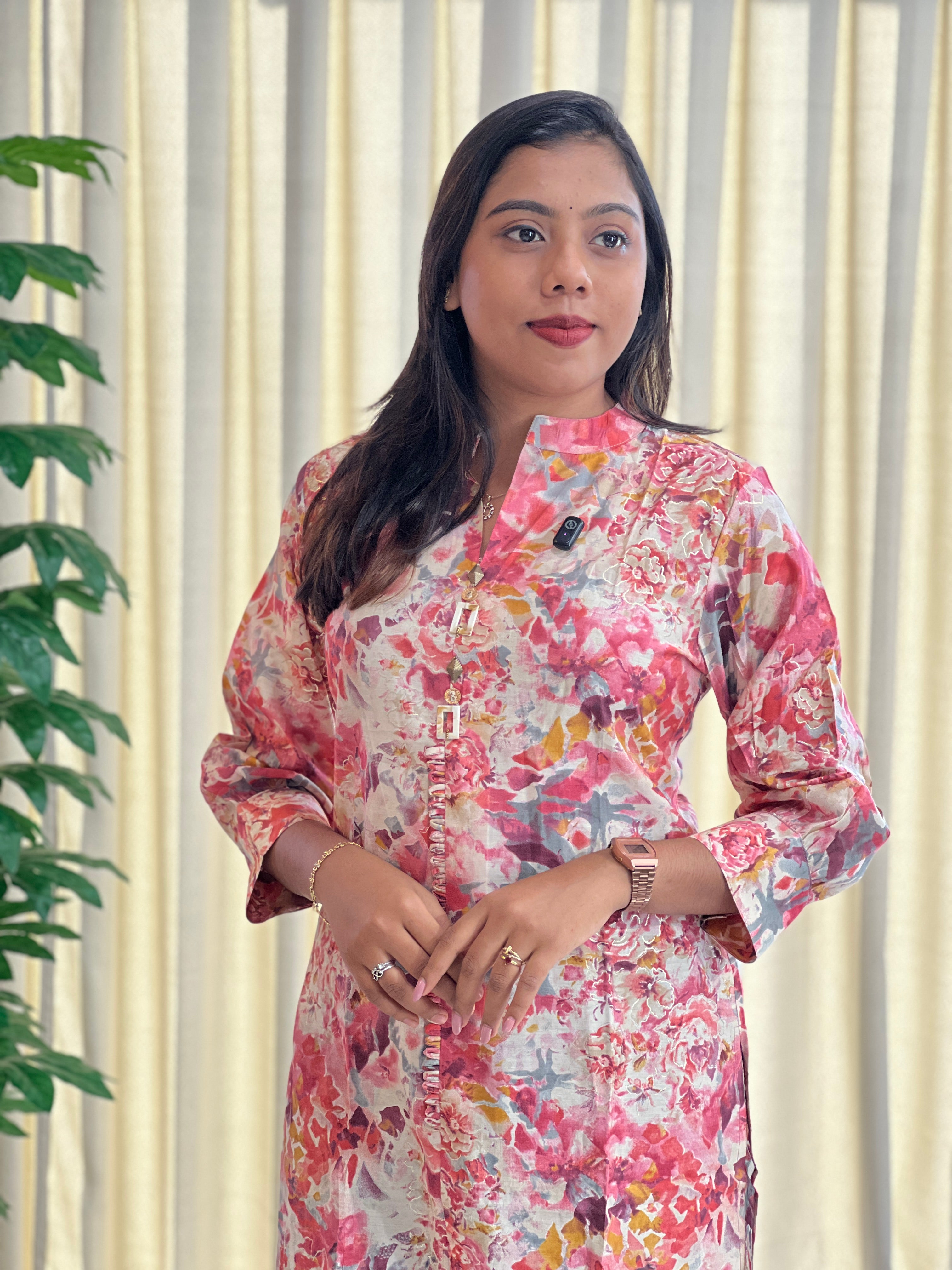 Floral Printed Pattern Rayon Kurta | AFD112