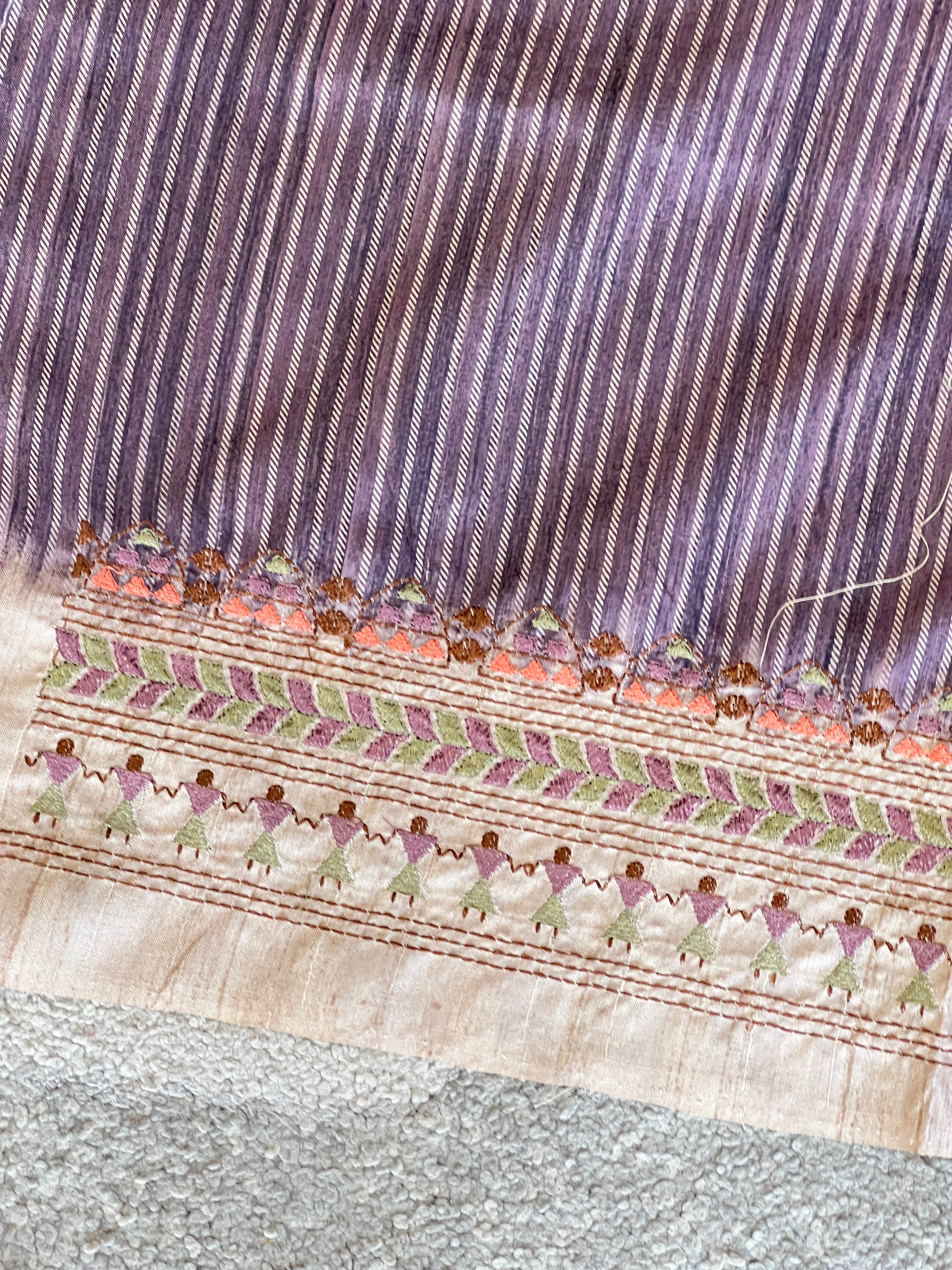 Warli Inspired Semi Tussar Saree | GAR128