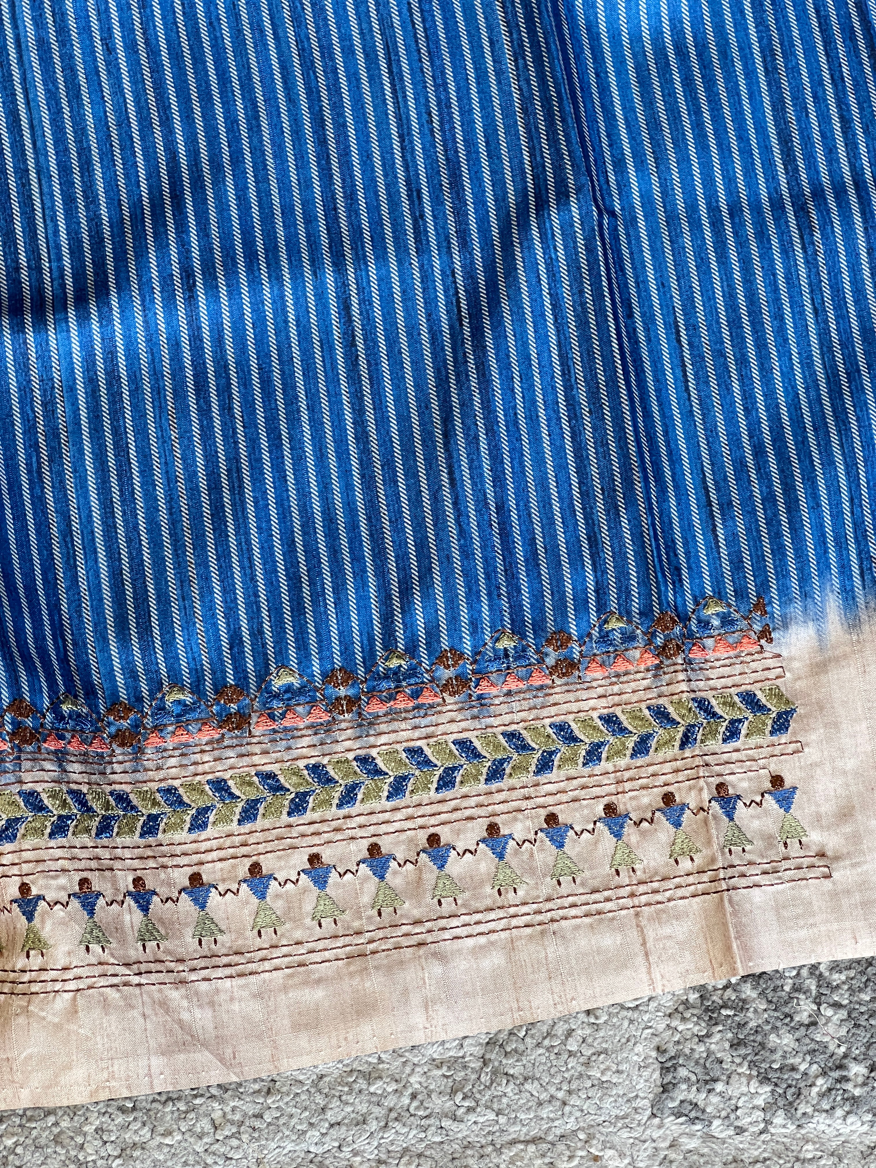Warli Inspired Semi Tussar Saree | GAR125