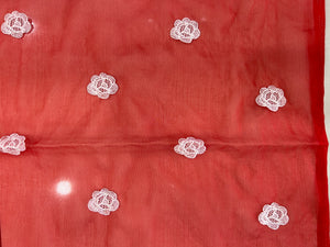 Floral Embroidery With Cutwork Detailed Organza Saree | RP591