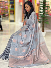 Copper Zari Butta Weaved Semi Silk Saree | KRK503