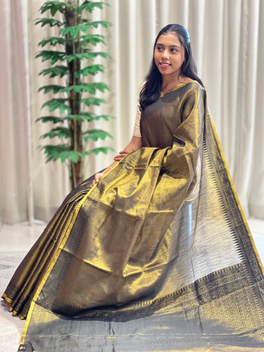 Thread Weaving Pattern Tissue Saree | HT134