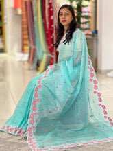 Point Embroidery Detailed Nylon Organza Saree | RP584
