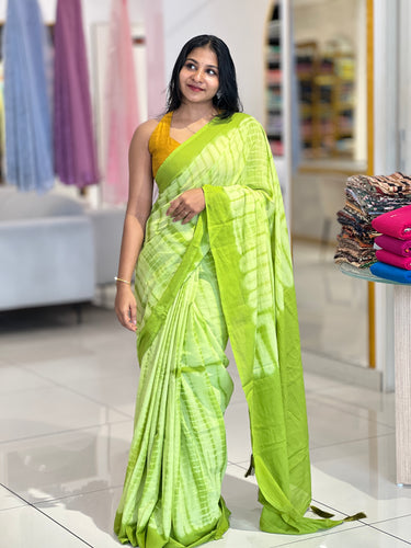 Shibori Tie & Dye Pattern Mul Cotton Saree | RP708