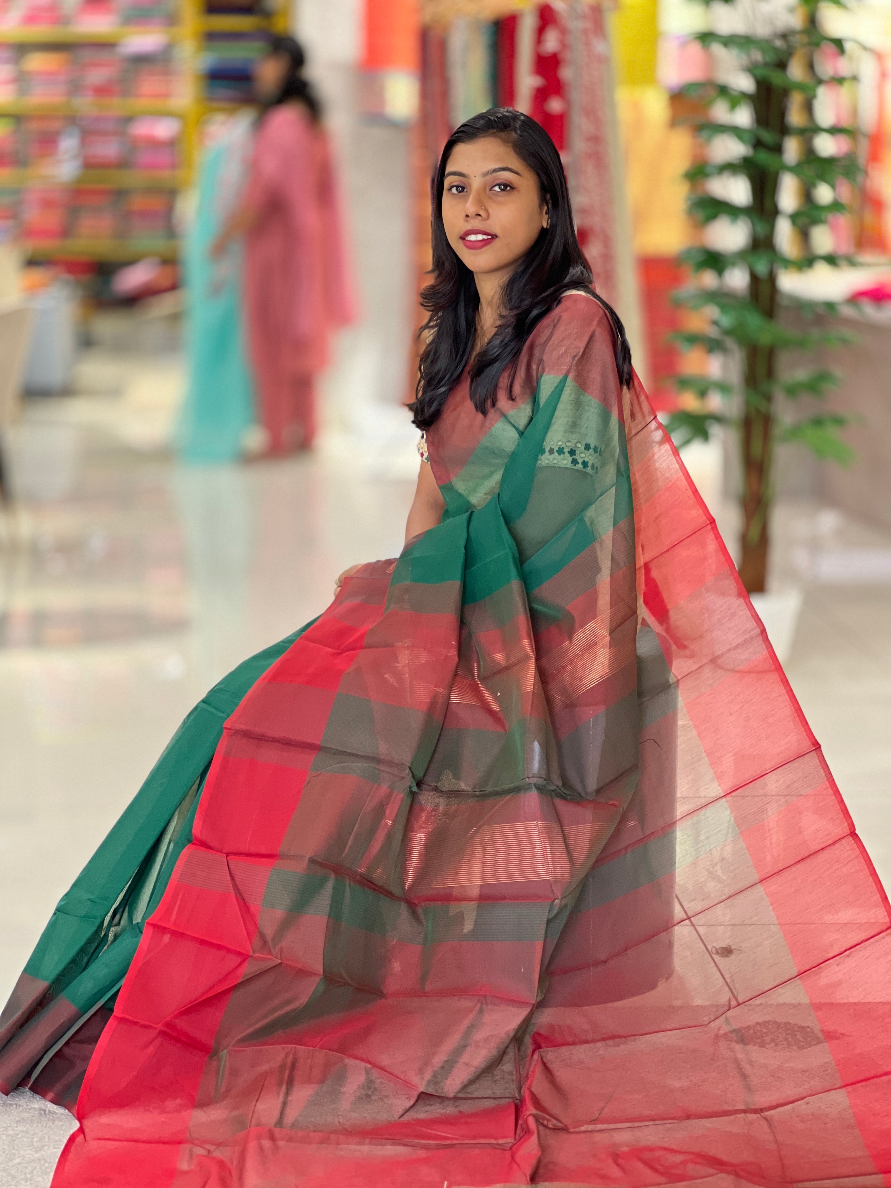 Zari Weaved Cotton Silk Saree | RJT129