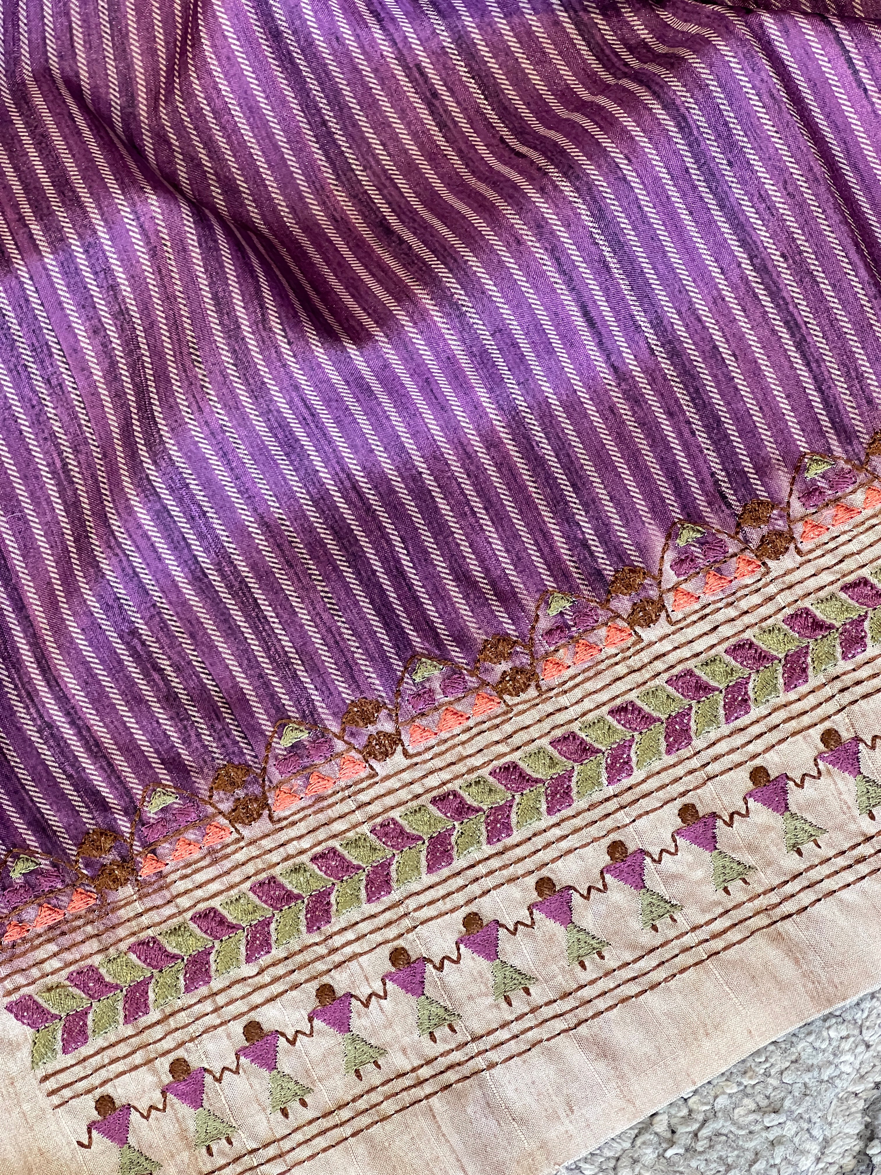 Warli Inspired Semi Tussar Saree | GAR123