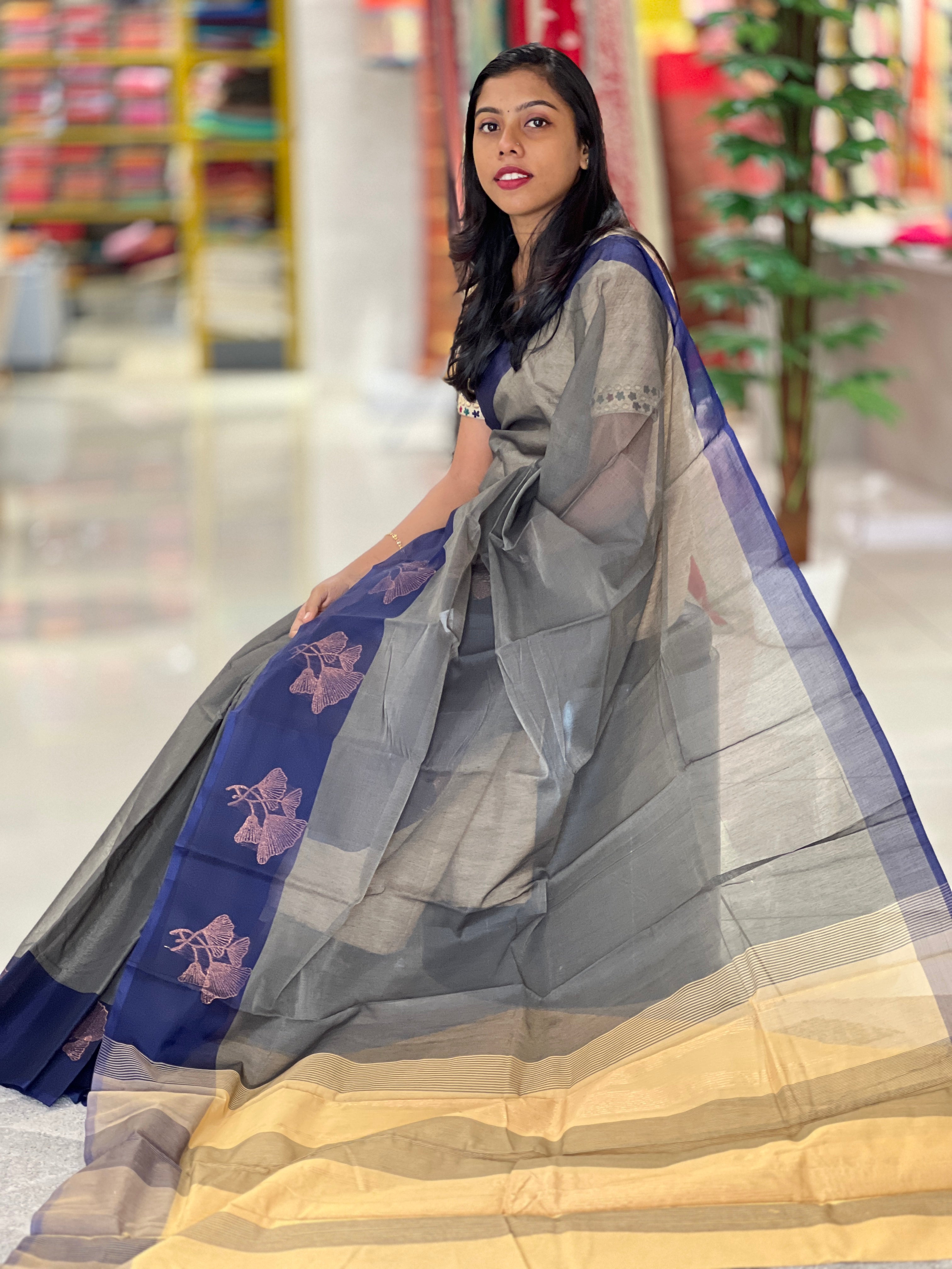 Zari Weaved Cotton Silk Saree | RJT127