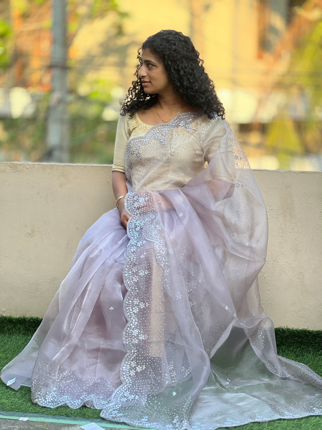 Embroidered Organza Saree | ISP110
