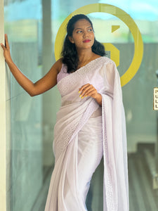 Shimmer Crushed Organza Saree | SBP304
