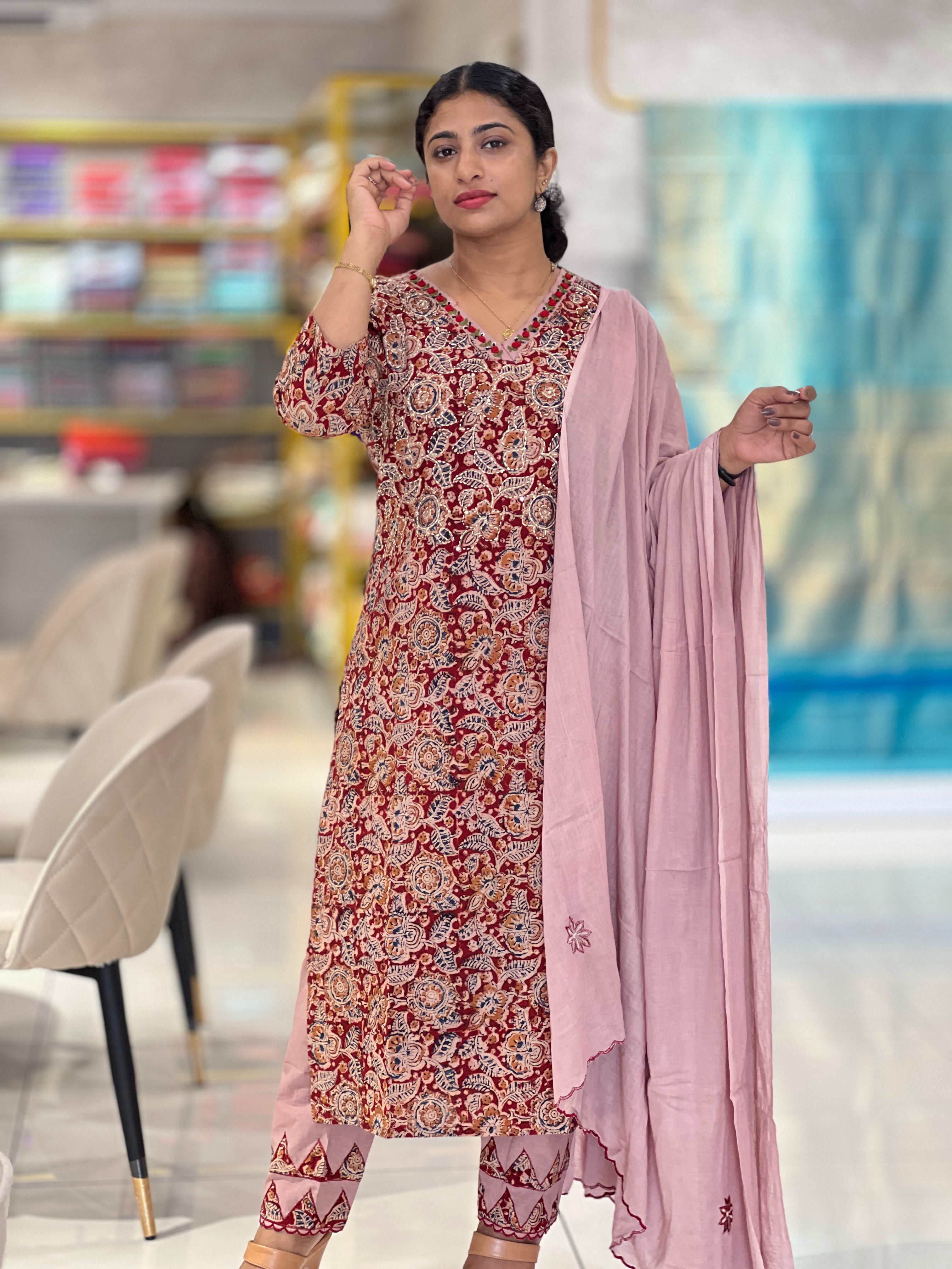 Bagru Printed Cotton Kurta Set | OS394